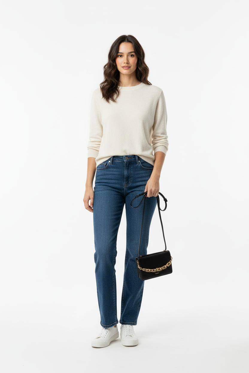 Model met tas, overzichtsfoto