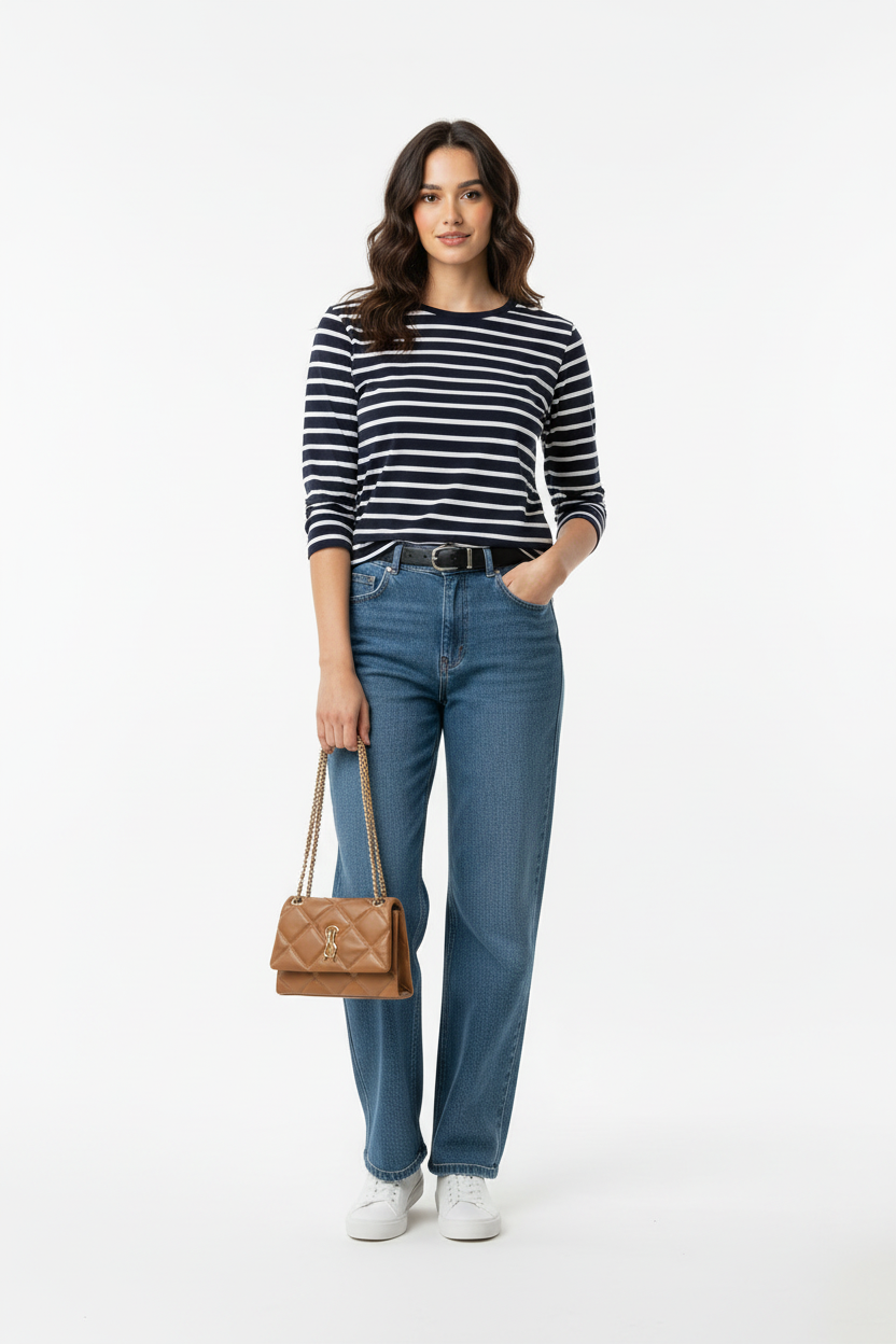 Model met tas, overzichtsfoto
